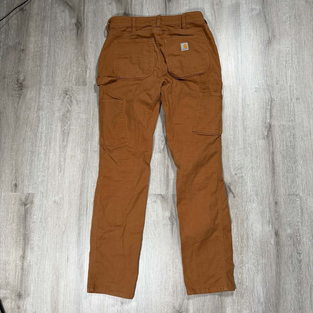 Womens Carhartt Relaxed Fit Duck Carpenter Pants Distressed Paint - Picture 2 of 9
